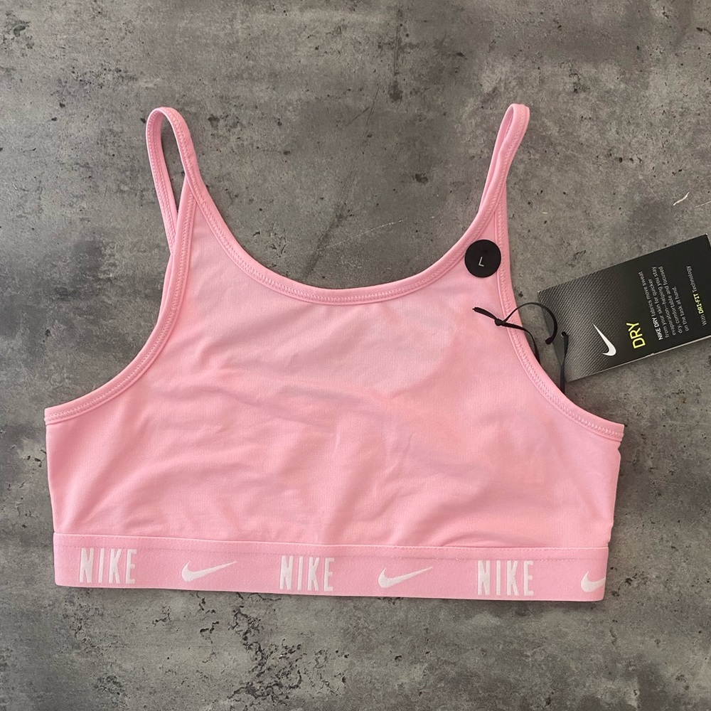 Nike Trophy girls sports bra size L pink NWT